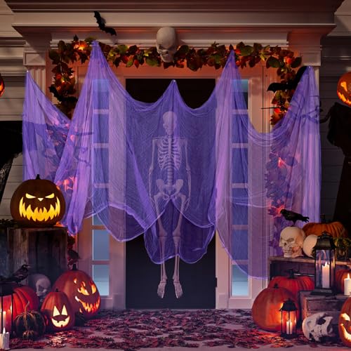 Halloween Purple Cheesecloth Fabric Roll - 84.65 x 590.55 Inch for DIY Decorations