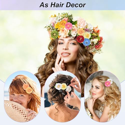 Pink Artificial Camellia Flower Heads 50-Pack - 1.3 Inch Faux Silk Flowers for Wedding & Decor