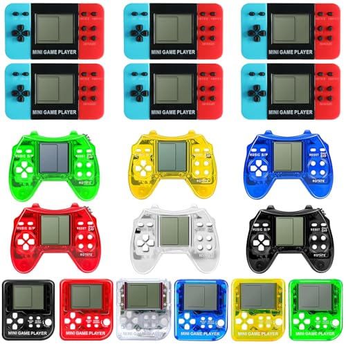 Video Game Party Favors Set - 18 Mini Gaming Keychains for Kids & Teens, Retro 8-Bit Fun, Birthday Party Supplies