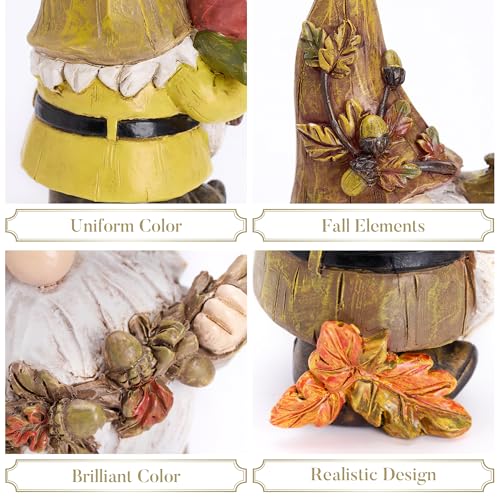 Valery Madelyn Medium Fall Gnome Decorations Set - 3 Pcs Indoor Outdoor Autumn Decor