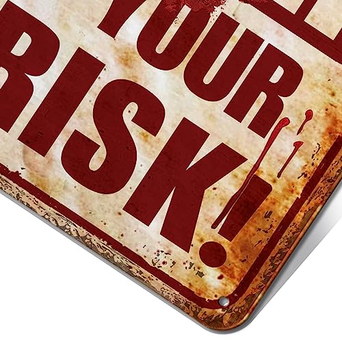 Halloween Bloody Horror Metal Sign Outdoor Indoor Decor - Multi
