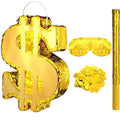 Money Piñata with Blindfold Stick and Confetti - Gender Reveal Party Decoration Set - Variation of Money