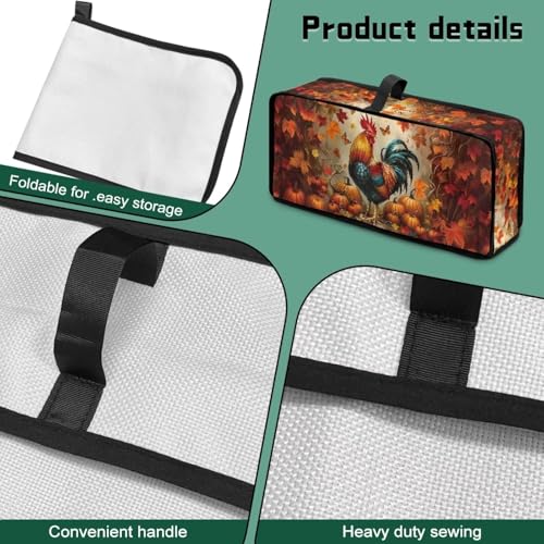 Halloween Toaster Cover 2 Slice Rooster Pumpkin with Top Handle - Small Appliance Protector