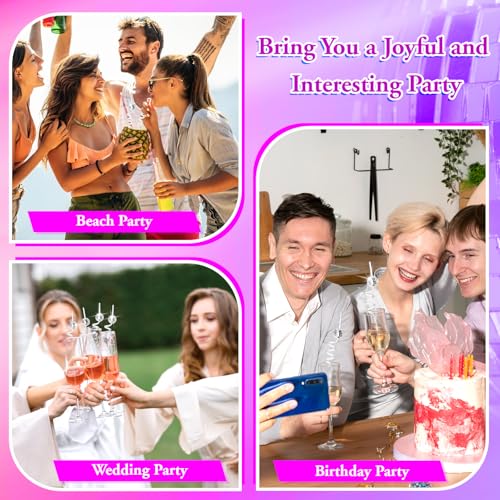 50 Pcs Disco Ball Straws Reusable Retro Mini Ball Decor for Parties