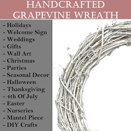 18-Inch Painted Grapevine Wreath for DIY Decor - Indoor & Outdoor Use