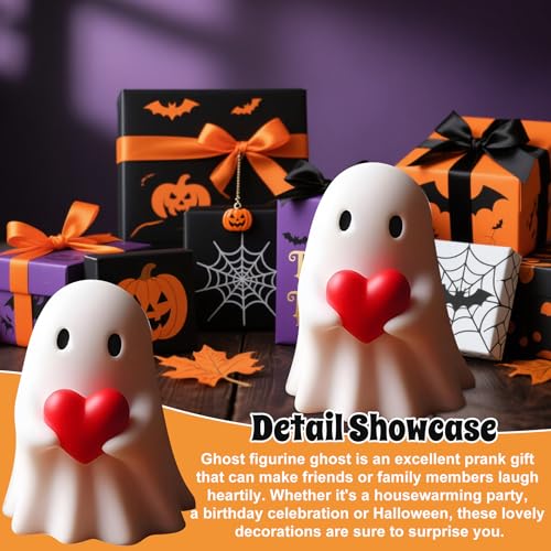 Red Ghost Figurine - Funny Love Halloween Ghost Decoration for Gift, Wedding, Anniversary