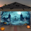 Halloween Garage Door Cover Decorations 7x16ft - Outdoor Party Banner - Variation of Halloween-1
