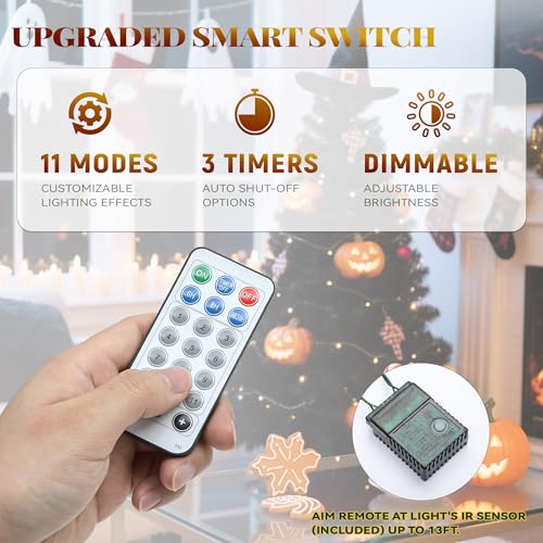 Prelit Black Christmas Tree 6ft with Remote Control - Halloween & Holiday Decor