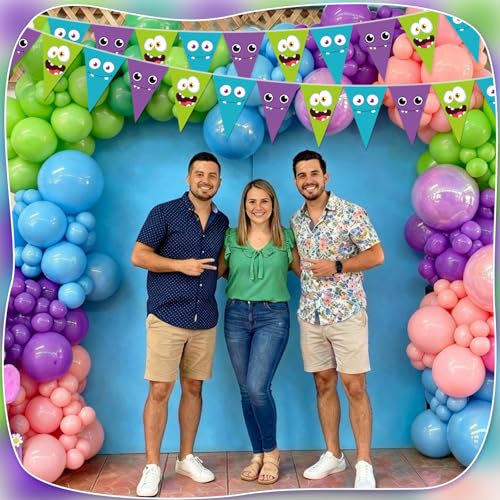 Monster Triangle Banner Party Pennant Set - Multi Color, 5 Pieces, 49 Ft