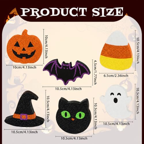 Halloween Wooden Decor Set - 6 Indoor Table Decorations for Home & Party