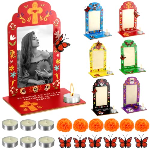 Medium Day of the Dead Altar Picture Frame Set - Vertical, Mexican Style, 8.5x6.3in