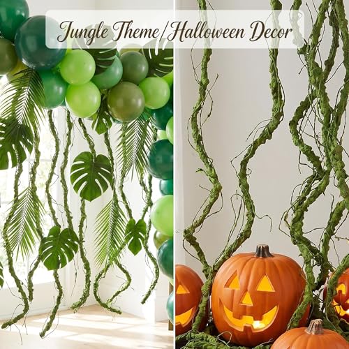 118 Inch Green Bendable Faux Grapevine Garland Wall Decor - Big / Green