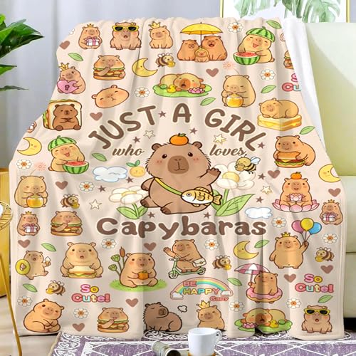 Capybara Plush Throw Blanket for Kids 50x40 Inches - Cozy Gift for Animal Lovers