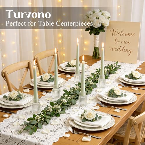 Clear Glass Taper Candle Holders - Set of 12 for Christmas Centerpieces - Variation: Clear