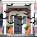 Halloween Hanging Bat Decorations with Glowing Eyes - 12PCS Outdoor Indoor Decor