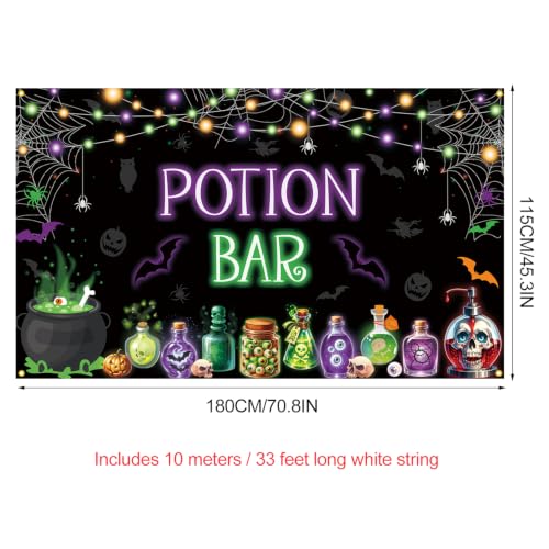 Halloween Potion Bar Backdrop Banner Party Decorations Indoor Outdoor