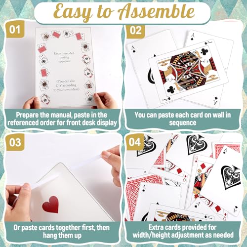 Wonderland Tea Party Decoration Set with Poker Cards, Checkered Runner & Mushrooms