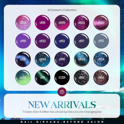 Beetles Cat Eye Gel Polish Set 24Pcs - 20 Colors Cosmic Mirage Variation