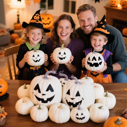 Mini Artificial Pumpkin for Halloween & Thanksgiving Decor - White-1