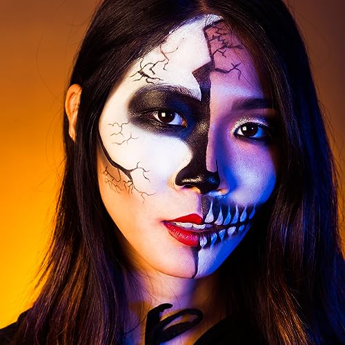 Face and Body Paint 2oz Cream Makeup Black+White Water Based Special Effects