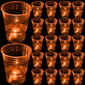 Orange Glow Cups Set - 40 Disposable 16oz Plastic Cups for Party & Holiday