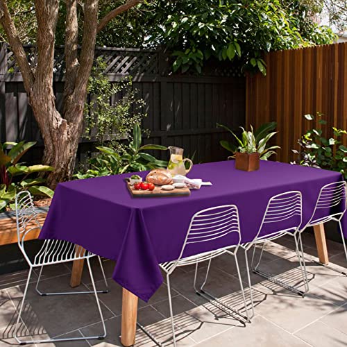Royal Purple Square Tablecloth 40x40 Inches - Waterproof & Spillproof Fabric, 1 Pack