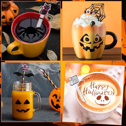 10mm Halloween Straw Cover Caps - 50 Pack for Stanley Cups