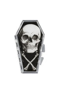 kreepsville 666 Anatomical Skull Coffin Compact Mirror Gothic Makeup Horror, Silver