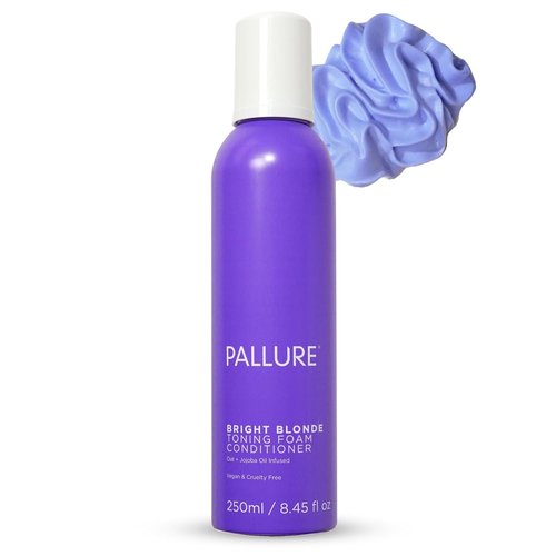 Pallure Bright Blonde Hair Toning Foam Conditioner - Reduces Brassiness & Yellow Tones | Vegan, 250 ml