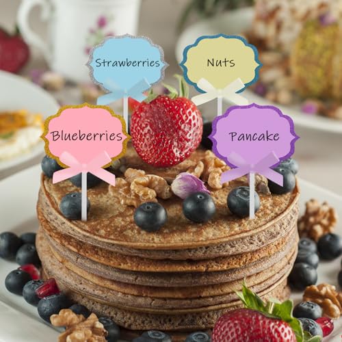 Pink Cheese Markers Food Signs for Buffet - 50 Pcs