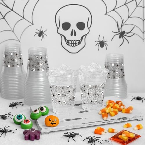 Halloween Plastic Cups - Spider Variation, 12oz, 50 Pack, Party Supplies