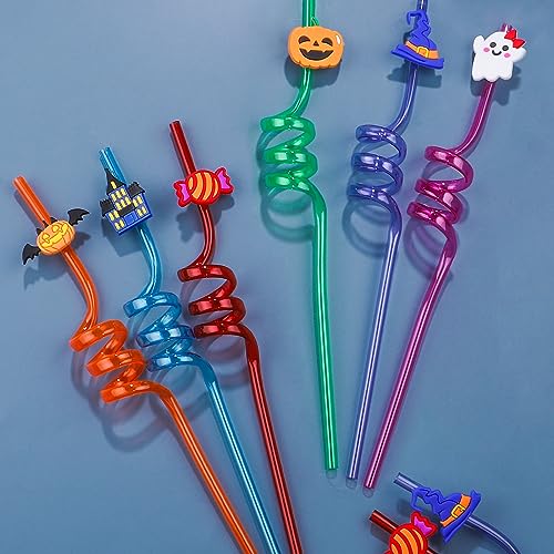 24Pcs Halloween Party Straws - Ghost Pumpkin Cat Design, One Size