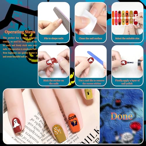Halloween-04 Maple Leaf Theme Nail Stickers - 30 Sheets Halloween Nail Art