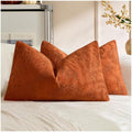 Pumpkin Embroidered Fall Pillow Covers 12x20 Inch Orange Chenille Pack of 2