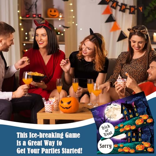Halloween Scratch Off Cards with Moons - 50 Pack Spooky Party Game & Decoration