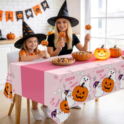Childom Halloween Pink 3 Pack Rectangle Tablecloth for Party Decor