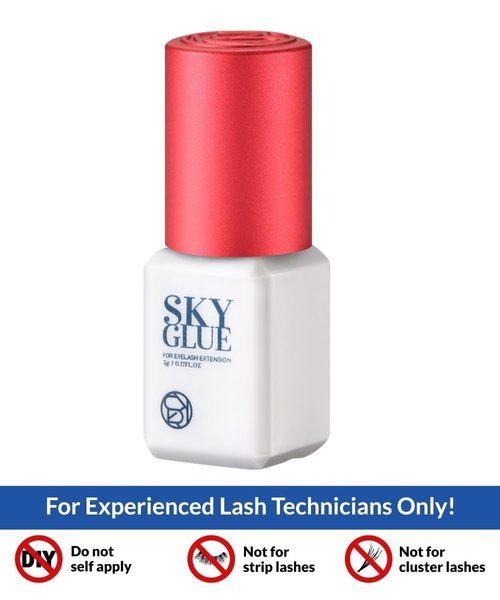 Sky Glue S+ for Eyelash Extension 5ml with Eye Pad - Powerful Strong Professional Black Bonding Adhesive for Lash Extensions / 1-2s Fast Drying / 6-8 Weeks Lasting time TUBeauty