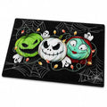 Pycat Halloween Doormat 24x35in Spooky Pumpkin Faces Ghost Lights - Indoor & Outdoor