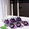 Purple Taper Candle Holders Set of 6 - Halloween Thanksgiving Party Decor Variation of Purple / 6
