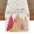 Artoid Mode Xmas Tree Winter Table Runner 13x90 Inch - Pink Holiday Decor