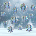 12Pcs Iridescent Snowflake Ornaments for Christmas Tree Winter Decorations