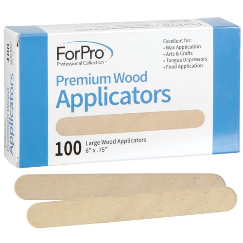ForPro Professional Collection Premium Wood Applicators, Non-Sterile, Hair Removal Waxing Sticks, Large, 6” L x .75” W, 100-Count (Pack of 6)
