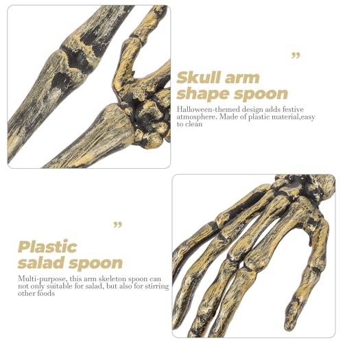 Halloween Skeleton Arm Serving Spoon - Spooky Kitchen Flatware for Salad & Appetizers