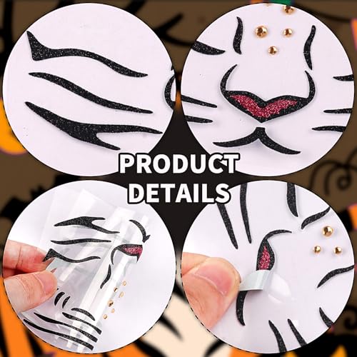 Halloween Tiger Face Stickers Set for Face Makeup - One Size Fits All - 04.halloween-tiger