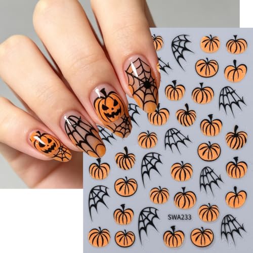Halloween Nail Stickers Set - Ghost, Pumpkin, Bat & Cat Designs - Halloween02