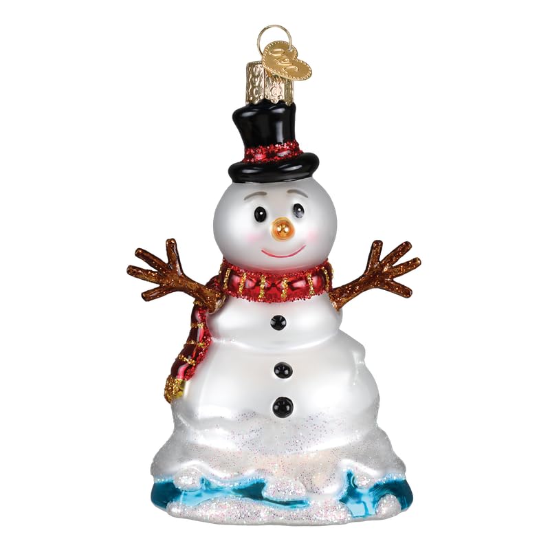 Christmas Tree Ornament - Handcrafted Glass Melting Snowman Decoration