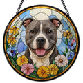 Staffordshire Bull Terrier Stained Glass Window Hanging - Color25 - 7.9 Inch