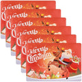 Christmas Placemat Set Waterproof Table Mats - Red Santa Reindeer Snowflakes, 17.3x11.8 Inches, 6 Pack