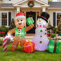Gingerbread Snowman Inflatable Christmas Decoration with LED Lights - 6FT Outdoor Holiday Yard Decor