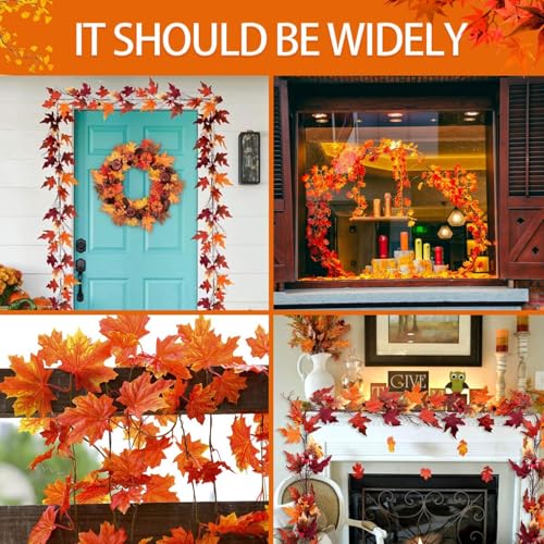Artificial Maple Leaves Fall Decorations 100Pcs Bright Yellow Autumn Leaf Props